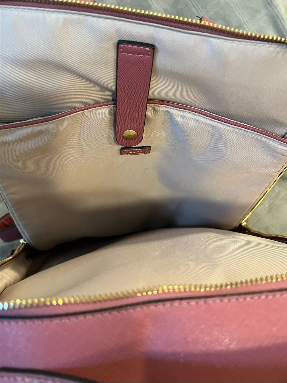 Calpak Rose Leather Backpack with Whipstitch Trim